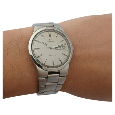 Pre-owned Omega Gen�ve Date Day Automatic Stainless-steel Ref. 1660174 Men's Watch In Multiple