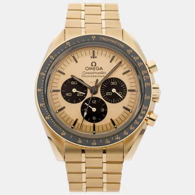 Pre-owned Omega Gold 18k Yellow Gold Speedmaster Manual Winding Men's Wristwatch 42 Mm