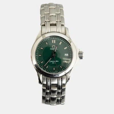 Pre-owned Omega Green Quartz Stainless Steel Seamaster 120m Watch