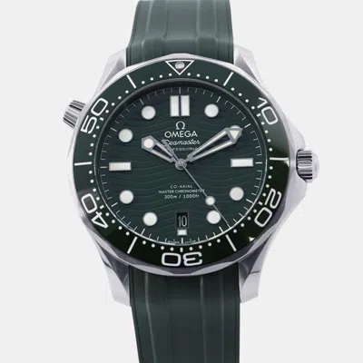Pre-owned Omega Green Seamaster Diver 300 M 210.32.42.20.10.001 Stainless Steel Automatic Men's Wristwatch 42mm