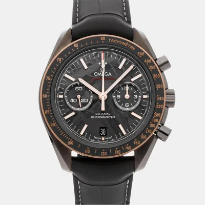 Pre-owned Omega Grey Ceramic Speedmaster Moonwatch 311.63.44.51.99.001 Automatic Men's Wristwatch 44 Mm