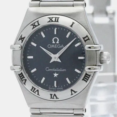 Pre-owned Omega Grey Stainless Steel Constellation Quartz Women's Wristwatch 22 Mm