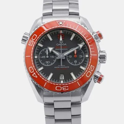 Pre-owned Omega Grey Stainless Steel Seamaster Planet Ocean Automatic Men's Wristwatch 45.5 Mm