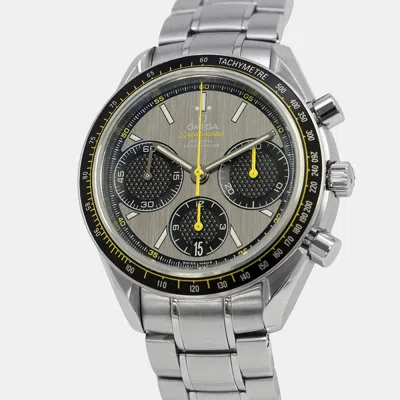 Pre-owned Omega Grey Stainless Steel Speedmaster Racing 326.30.40.50.06.001 Automatic Men's Wristwatch 40 Mm