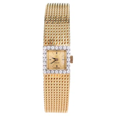 Pre-owned Omega Ladies Diamond Yellow Gold Wristwatch