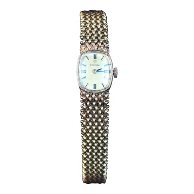 Pre-owned Omega Lady's 14 Kt Yellow Gold Woven Wristwatch Circa 1977