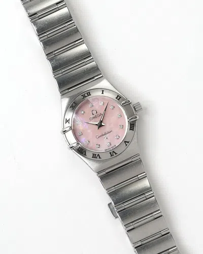Omega Lady-constellation 22,5mm Diamond 1995 Watch In Pink