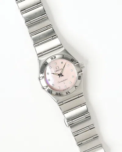 Omega Lady-constellation 22,5mm Diamond Dial Watch In Metallic