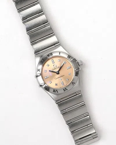 Omega Lady-constellation 22,5mm Diamond Watch In Metallic