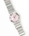 Omega Lady-constellation 22,5mm Ref 1566.66 Diamond Mother-of-pearl Watch In Metallic