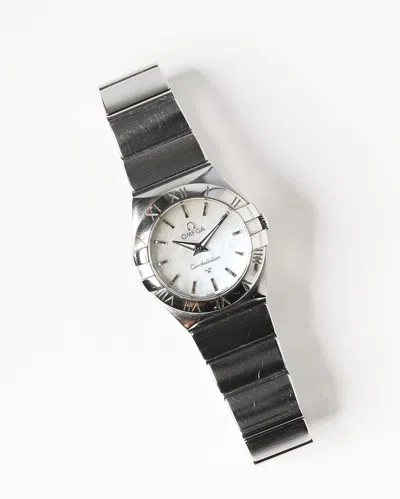 Omega Lady Constellation 24mm Mother-of-pearl Dial Watch In Black