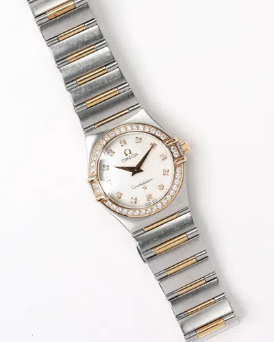 Omega Lady-constellation 25mm Diamond Ca 2010 Watch In Metallic