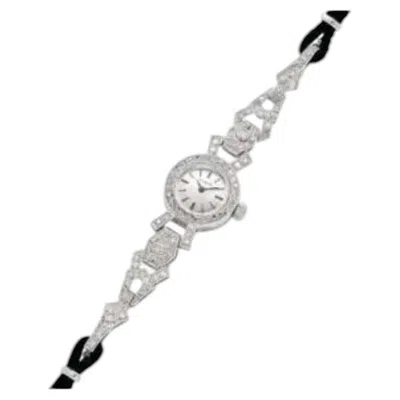 Pre-owned Omega Lady's Diamond & Platinum Cocktail Wristwatch In Multi
