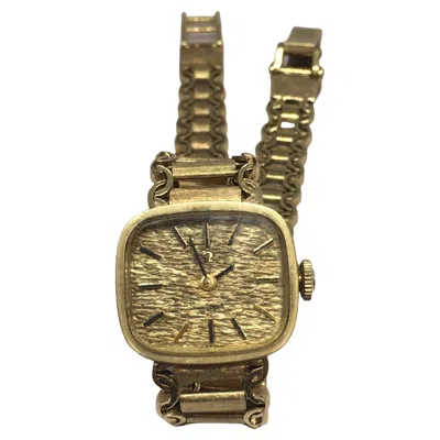 Pre-owned Omega Lady's  14k Yellow Solid Gold Mechanical Watch Factory Marked Case 8 Inch