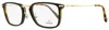 Omega Men's Rectangular Eyeglasses Om5025 005 Black/havana 53mm In Multi