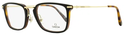 Omega Men's Rectangular Eyeglasses Om5025 005 Black/havana 53mm In Multi