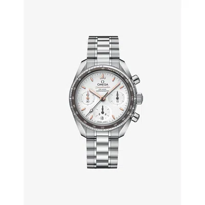 Omega Mens Speedmaster 38 Stainless-steel Automatic Watch 38mm Black In Metallic