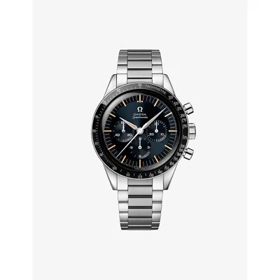 Omega Mens Speedmaster First  In Space Stainless-steel Manual Watch 39.7mm Blue - Grey In Metallic
