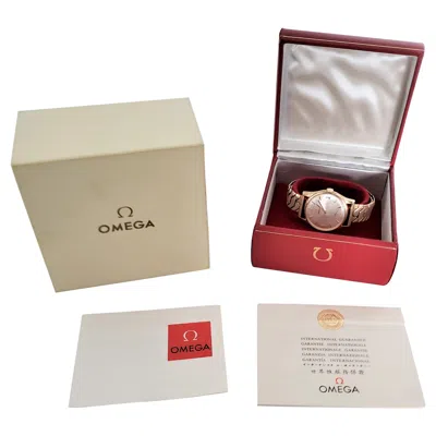 Pre-owned Omega Mid-century Era 9 Karat Yellow Gold Men's  Wristwatch With Boxes & Papers