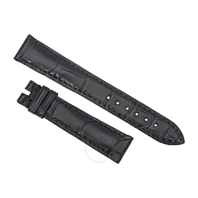 Omega Navy Leather Strap In Black