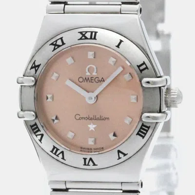 Pre-owned Omega Orange Stainless Steel Constellation Quartz Women's Wristwatch 22 Mm