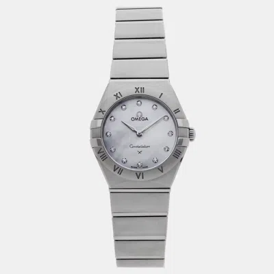Pre-owned Omega Constellation 131.10.28.60.55.001 Quartz 28 Mm In White