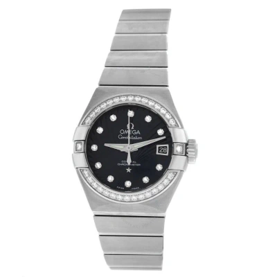 Omega Constellation Diamond Black Dial Ladies Watch 123.15.27.20.51.001 In Gray
