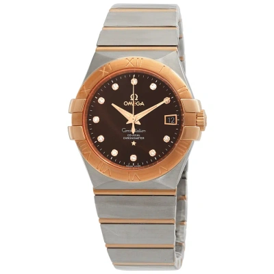 Omega Constellation Diamond Brown Dial Men's Watch 123.20.35.20.63.001 In Gold