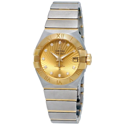 Omega Constellation Diamond Champagne Dial Ladies Watch 123.20.27.20.58.001 In Gold