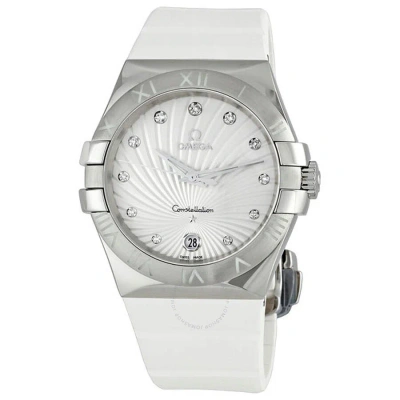 Omega Constellation Diamond White Guilloche Dial Ladies Watch 123.12.35.60.52.001 In Metallic