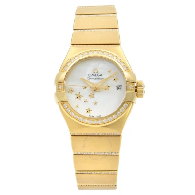 Omega Constellation Diamond White Mother Of Pearl Dial Ladies Watch 123.55.27.20.05.002 In Gold