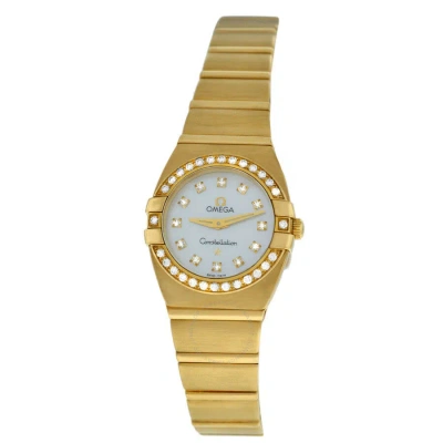Omega Constellation Double Eagle Quartz Diamond Ladies Watch 1189.75.00 In Gold