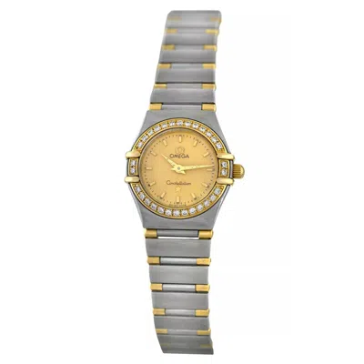 Omega Constellation Mini Quartz Diamond Champagne Dial Ladies Watch 1367.10 In Metallic