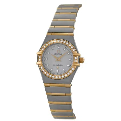 Omega Constellation Quartz Diamond White Dial Ladies Watch 1267.75.00 In Black