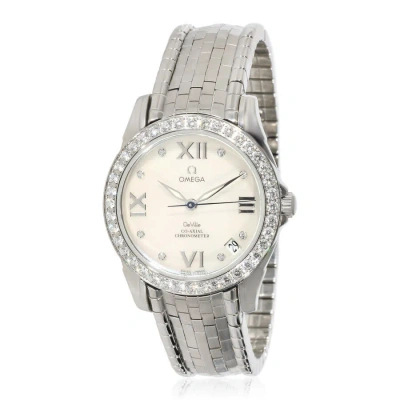 Omega De Ville Automatic Diamond White Dial Ladies Watch 4586.75.00 In Metallic