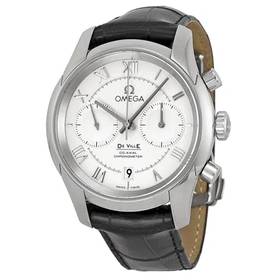 Omega De Ville Chronograph Automatic Chronometer White Dial Men's Watch 431.13.42.51.02.00 In White/silver Tone/black