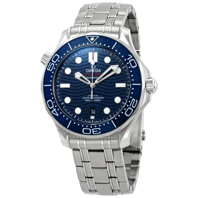 Omega Seamaster Automatic Blue Dial Steel Men's Watch 210.30.42.20.03.001 In Blue / Skeleton / Wave