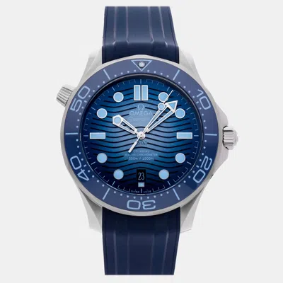 Pre-owned Omega Seamaster Diver 300m 210.32.42.20.03.002 42 Mm In Blue