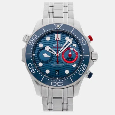 Pre-owned Omega Seamaster Diver 300m Chronograph America's Cup Men's Watch 44 Mm