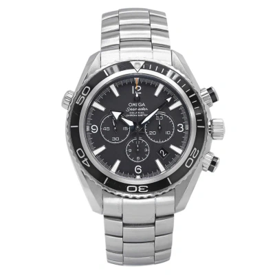 Omega Seamaster Planet Ocean Chronograph Automatic Chronometer Black Dial Men's Watch 2210 In Metallic