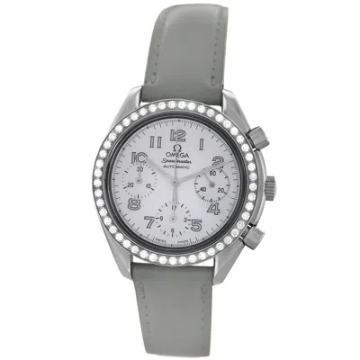 Omega Speedmaster Chronograph Automatic Diamond White Dial Ladies Watch 3815.72.55 In Metallic