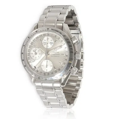 Omega Speedmaster Chronograph Gmt Automatic Day-night Silver Dial Men's Watch 3523.30 In White