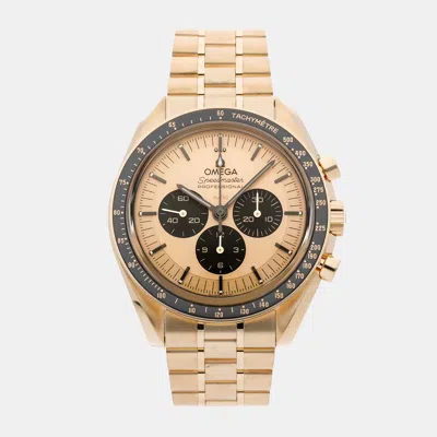 Pre-owned Omega Speedmaster Moonwatch Chronograph 310.60.42.50.99.002 In Gold