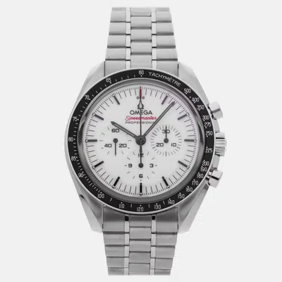 Pre-owned Omega Speedmaster Moonwatch Professional 310.30.42.50.04.001 42 Mm In White