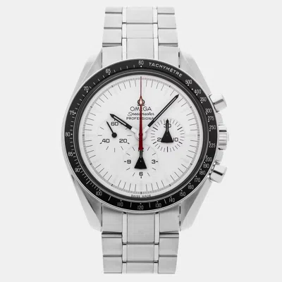 Pre-owned Omega Speedmaster Professional Moonwatch Alaska Project Limited Edition 311.32.42.30.04.00 In White