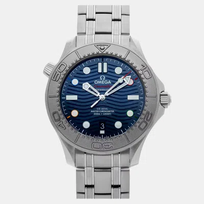 Pre-owned Omega Seamaster Diver 300m "beijing 2022" 522.30.42.20.03.001 42 Mm In Blue