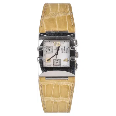 Pre-owned Omega Quadra Constellation Chronograph Diamond Watch In Multi
