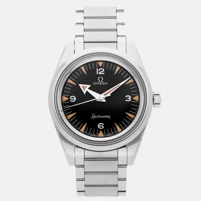 Pre-owned Omega Railmaster 220.10.38.20.01.002 Black Stainless Steel Automatic Men Wristwatch 38mm