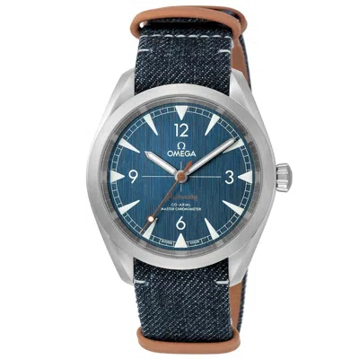 Pre-owned Omega Railmaster 220.12.40.20.03.001 Co-axial Blue Jeans Nato Men Watch Box