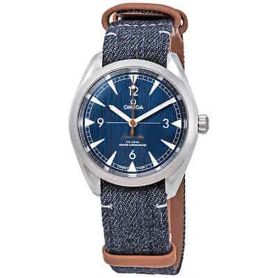 Pre-owned Omega Railmaster Automatic Blue Jeans Dial Men's Watch 220.12.40.20.03.001